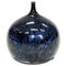 Blau Glasierte Keramikvase von Bror Börsum, Schweden, 1960er 1