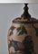 Handverzierte Jugendstil Keramik Tischlampe mit Papageien, Dänemark, 1930er 8