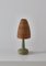 Stoneware Table Lamp with Wicker Shade attributed to Esben Klint for Le Klint, Denmark, 1960s 3