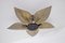 Ceiling Light with Perforated Brass Petals, 1970s, Image 1