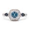 Vintage Ring in 18k White Gold with Blue Spinel, Sapphires and Diamonds, 1960s 1