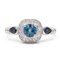 Vintage Ring in 18k White Gold with Blue Spinel, Sapphires and Diamonds, 1960s, Image 1