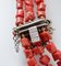 Rose Gold and Silver Multi-Strand Necklace with Diamonds and Coral, Image 4