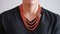 Rose Gold and Silver Multi-Strand Necklace with Diamonds and Coral 5