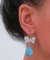 Rose Gold and Silver Dangle Earrings with Turquoise and Topazs 5