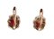 Rose Gold and Silver Earrings with Rubies and Diamonds, Image 3