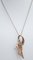 14 Karat Rose Gold and Silver Pendant Necklace with Coral and Diamonds 4