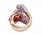 Ring in Fischform aus Roségold und Silber mit Rubinen und Diamanten 3