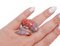 Rose Gold and Silver Fish Shape Ring with Rubies and Diamonds 5