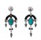 Platinum Earrings with Turquoise and Diamonds 3