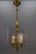 French Empire Style Glass and Bronze Pendant Light, 1950s, Image 4