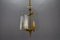Lámpara colgante estilo Imperio francés de vidrio y bronce, años 50, Imagen 14