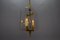 Lampe à Suspension Style Empire en Verre et Bronze, France, 1950s 15