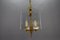 Lámpara colgante estilo Imperio francés de vidrio y bronce, años 50, Imagen 10