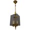 French Empire Style Glass and Bronze Pendant Light, 1950s, Image 1
