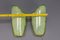 Mid-Century Modern Curved Green Glass Sconces, Germany, 1950s, Set of 2, Image 14