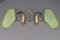 Mid-Century Modern Curved Green Glass Sconces, Germany, 1950s, Set of 2 12