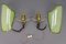 Mid-Century Modern Curved Green Glass Sconces, Germany, 1950s, Set of 2 11