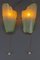 Mid-Century Modern Curved Green Glass Sconces, Germany, 1950s, Set of 2, Image 4