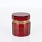 Ruby Red and Gilt Silver Faceted Murano Glass Jewelry Box, Italy, 1920s 7