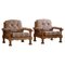 Danish Modern Brutalist Lounge Chairs in Oak attributed to Henning Kjærnulf, 1960s, Set of 2, Image 1
