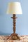 French Painted Carved Wood Lamps, Early 20th Century, Set of 2, Image 2