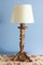 French Painted Carved Wood Lamps, Early 20th Century, Set of 2 7