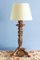 French Painted Carved Wood Lamps, Early 20th Century, Set of 2, Image 4