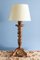 French Painted Carved Wood Lamps, Early 20th Century, Set of 2, Image 6