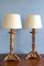 French Painted Carved Wood Lamps, Early 20th Century, Set of 2 1