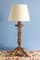 French Painted Carved Wood Lamps, Early 20th Century, Set of 2 5
