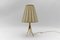 Lampada da tavolo Mid-Century moderna con treppiede in ottone e pelle, Austria, anni '50, Immagine 5