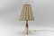 Lampada da tavolo Mid-Century moderna con treppiede in ottone e pelle, Austria, anni '50, Immagine 1