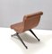 Vintage Brown Skai Lounge Chair with Black Varnished Metal Legs, Italy, 1950s 6