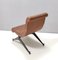 Vintage Brown Skai Lounge Chair with Black Varnished Metal Legs, Italy, 1950s, Image 6