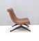 Vintage Brown Skai Lounge Chair with Black Varnished Metal Legs, Italy, 1950s 9