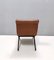 Vintage Brown Skai Lounge Chair with Black Varnished Metal Legs, Italy, 1950s 7