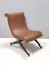 Vintage Brown Skai Lounge Chair with Black Varnished Metal Legs, Italy, 1950s, Image 1