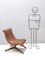 Vintage Brown Skai Lounge Chair with Black Varnished Metal Legs, Italy, 1950s 3