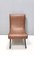 Vintage Brown Skai Lounge Chair with Black Varnished Metal Legs, Italy, 1950s 4