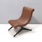 Vintage Brown Skai Lounge Chair with Black Varnished Metal Legs, Italy, 1950s 5