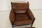 Leather Kontiki Armchair & Stool with Table from Arne Norell AB, 1970s, Set of 3 12