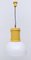 Postmodern Industrial Acrylic Glass and Yellow Varnished Aluminum Pendant, Italy 1