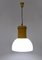 Postmodern Industrial Acrylic Glass and Yellow Varnished Aluminum Pendant, Italy, Image 2