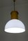 Lámpara colgante industrial posmoderna de vidrio acrílico y aluminio barnizado en amarillo, Italia, Imagen 5