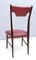 Vintage Ebonized Beech and Crimson Skai Dining Chairs, Italy, 1950s, Set of 4 9