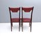 Vintage Ebonized Beech and Crimson Skai Dining Chairs, Italy, 1950s, Set of 4 5