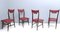 Vintage Ebonized Beech and Crimson Skai Dining Chairs, Italy, 1950s, Set of 4 3