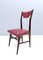 Vintage Ebonized Beech and Crimson Skai Dining Chairs, Italy, 1950s, Set of 4, Image 8