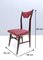 Vintage Ebonized Beech and Crimson Skai Dining Chairs, Italy, 1950s, Set of 4, Image 10